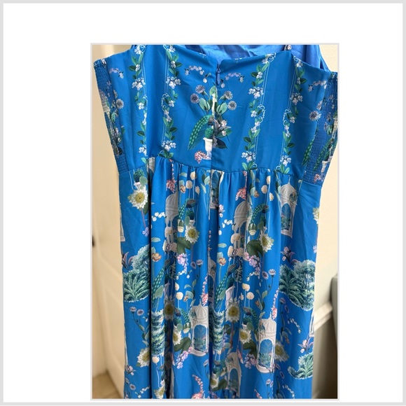 City Chic women’s size 20 Vibrant Blue Garden Maxi Dress ruffle hem sleeveless - Picture 3 of 15